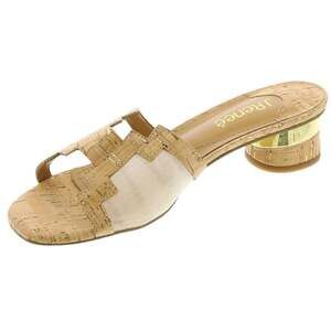 J. Renee Womens Amorra Heeled Sandals US 7.5 M Natural Gold NWOB